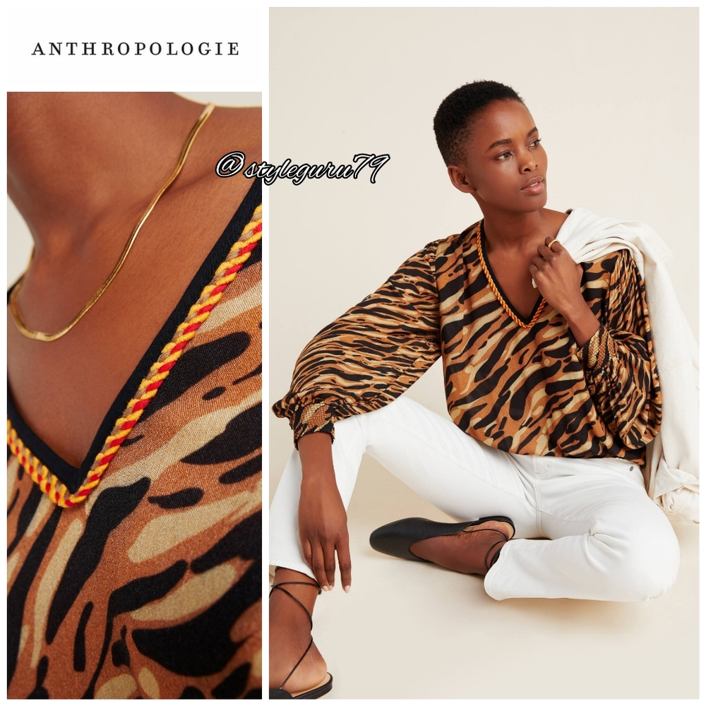 NWT, Anthropologie, Patrice Puff-Sleeved Blouse